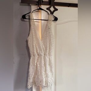 Trac White Lace Jumpsuit